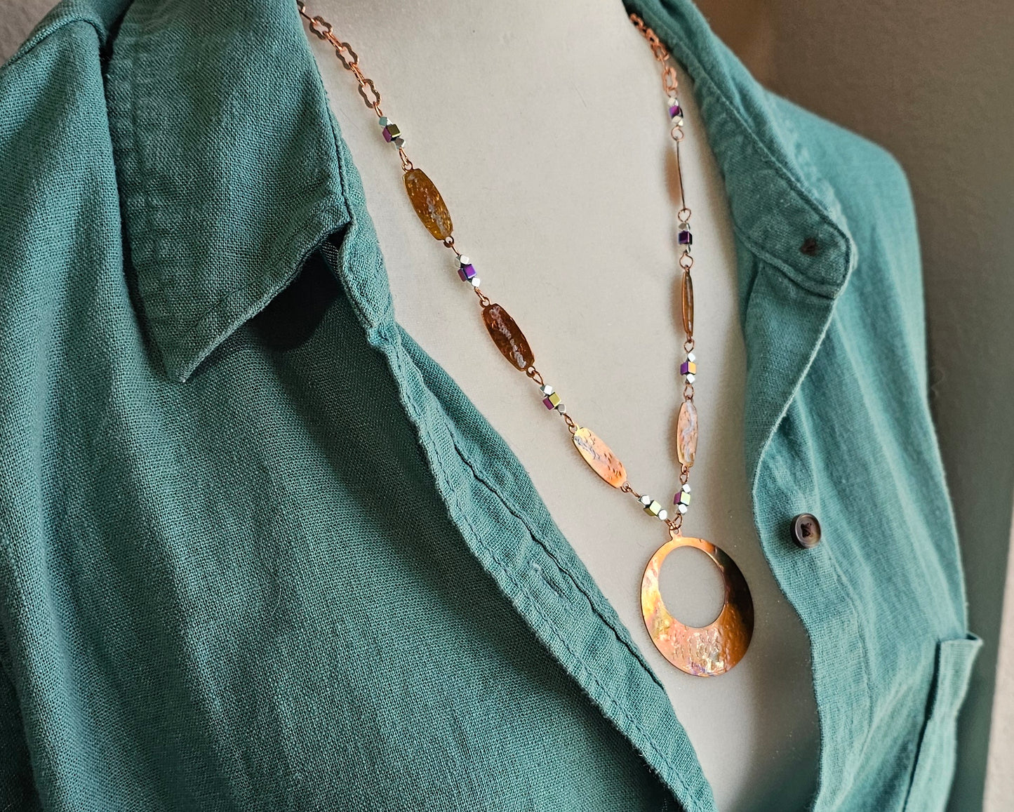 Shimmering Copper Necklace