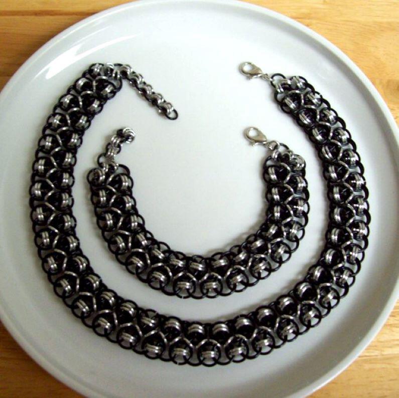 Chainmaille Choker or Bracelet, Japanese Lace