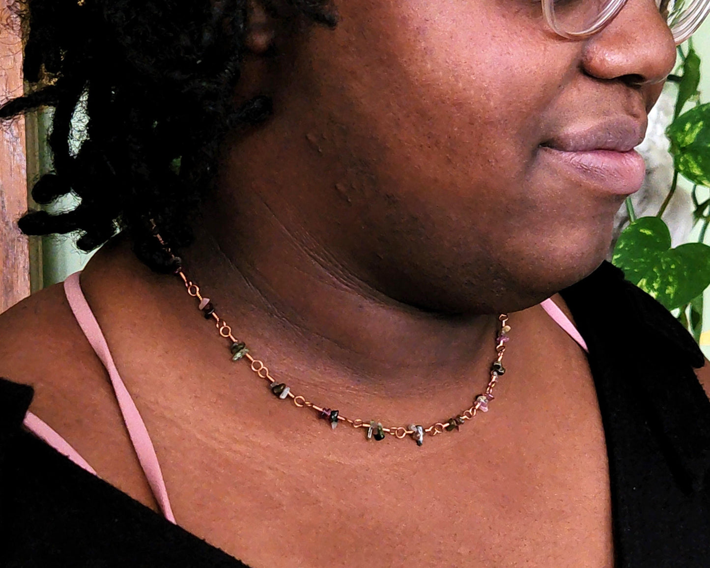Rainbow Tourmaline Copper Necklace