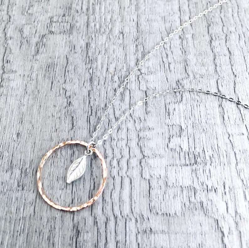 Circle of Life necklace with Leaf