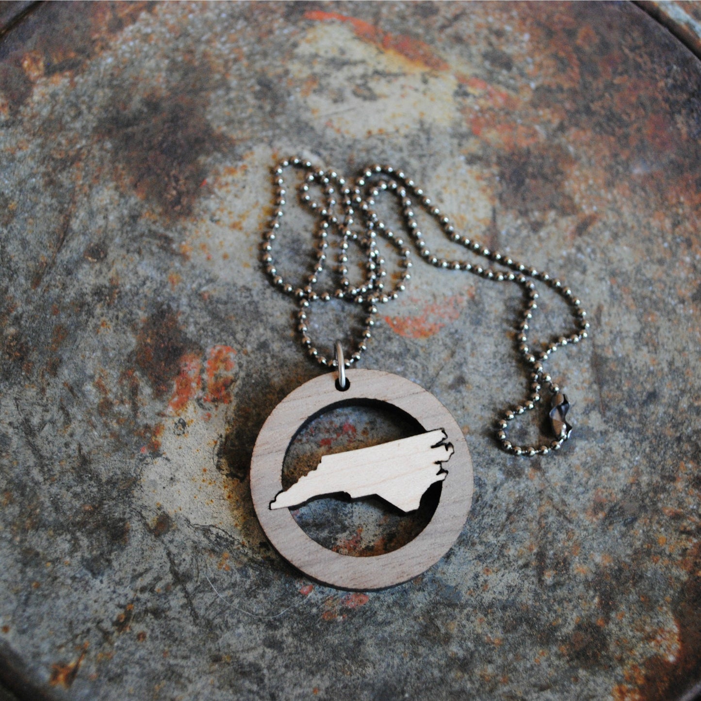Wooden North Carolina State Necklace