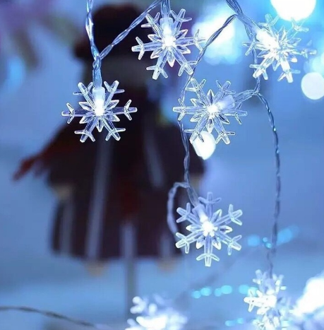 Snowflakes String Light LED Christmas Decor for Home Hanging Garland Christmas
