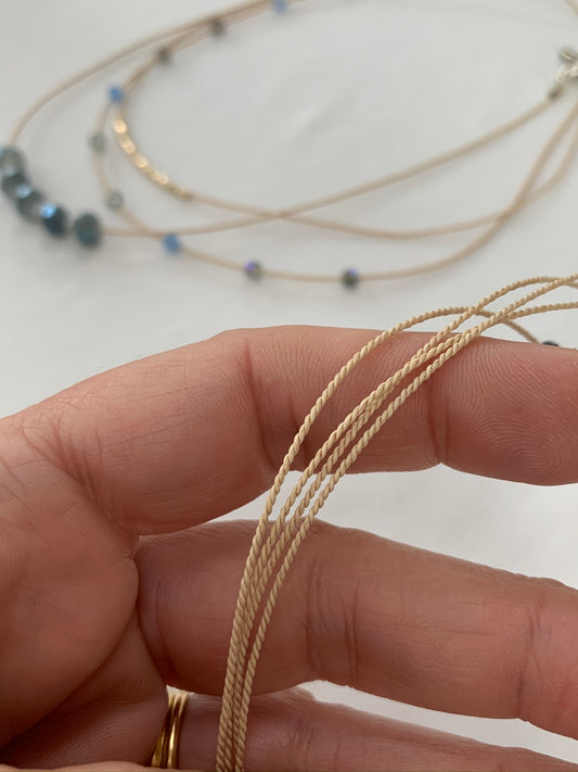 Delicate Round Beads Choker on Buriti Silk Cord