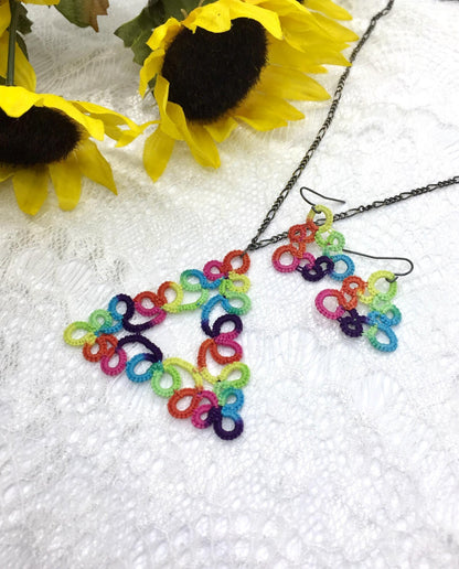 Rainbow Triangle Pendant Necklace