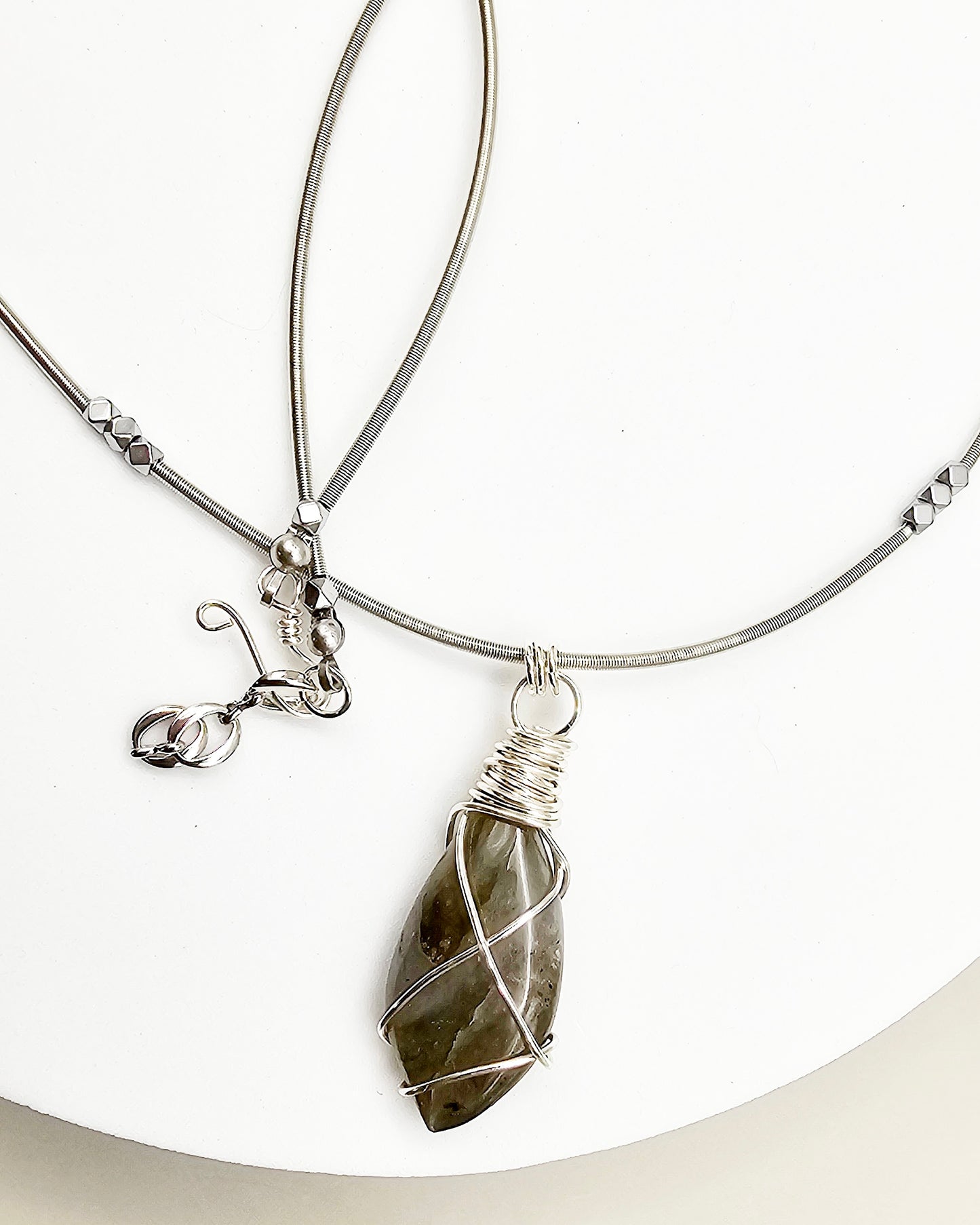 Wire Wrapped Labradorite Pendant Necklace