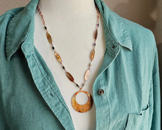 Shimmering Copper Necklace