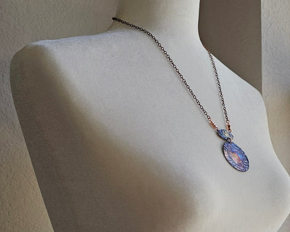 Torch Painted Copper Pendant Necklace