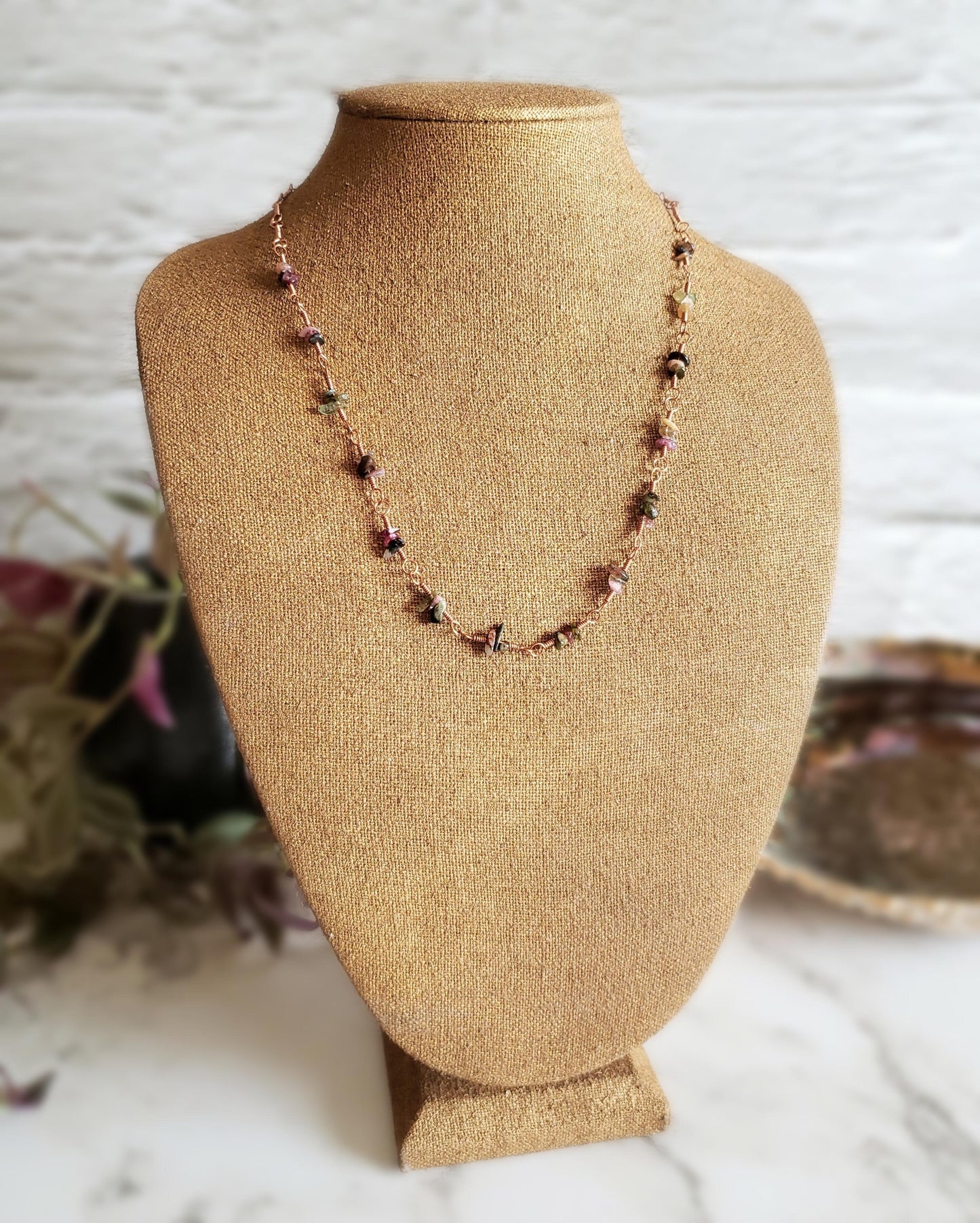 Rainbow Tourmaline Copper Necklace