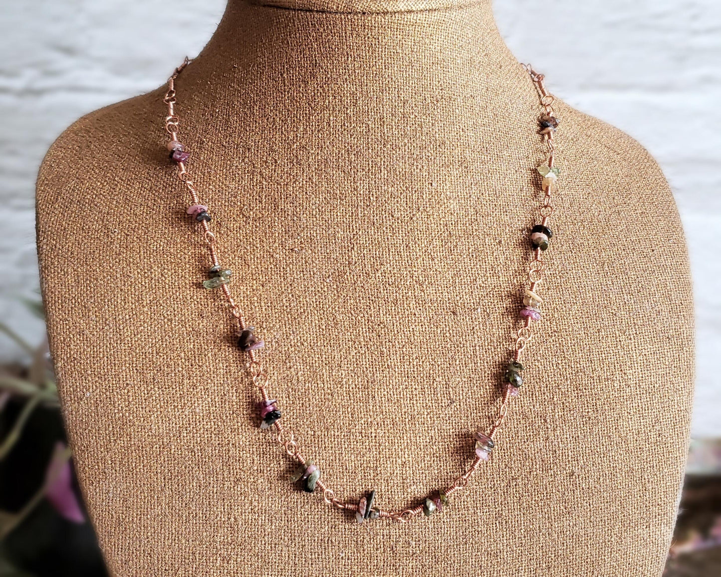 Rainbow Tourmaline Copper Necklace