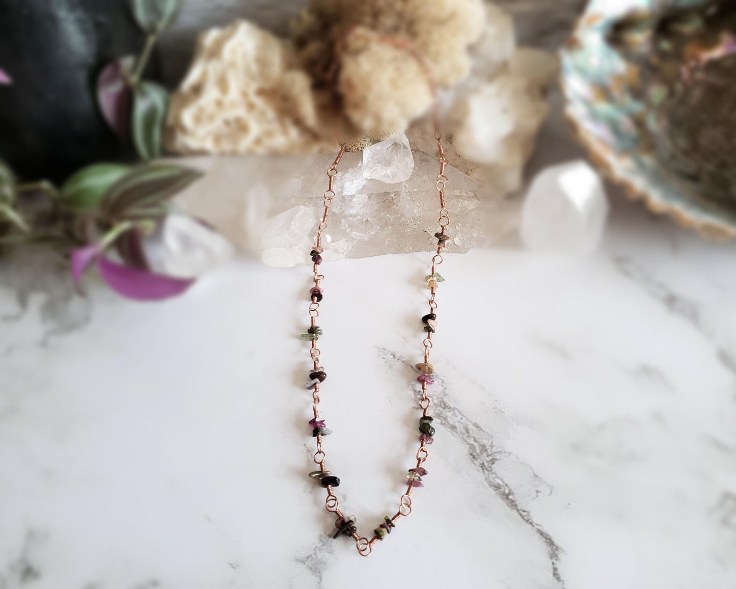 Rainbow Tourmaline Copper Necklace