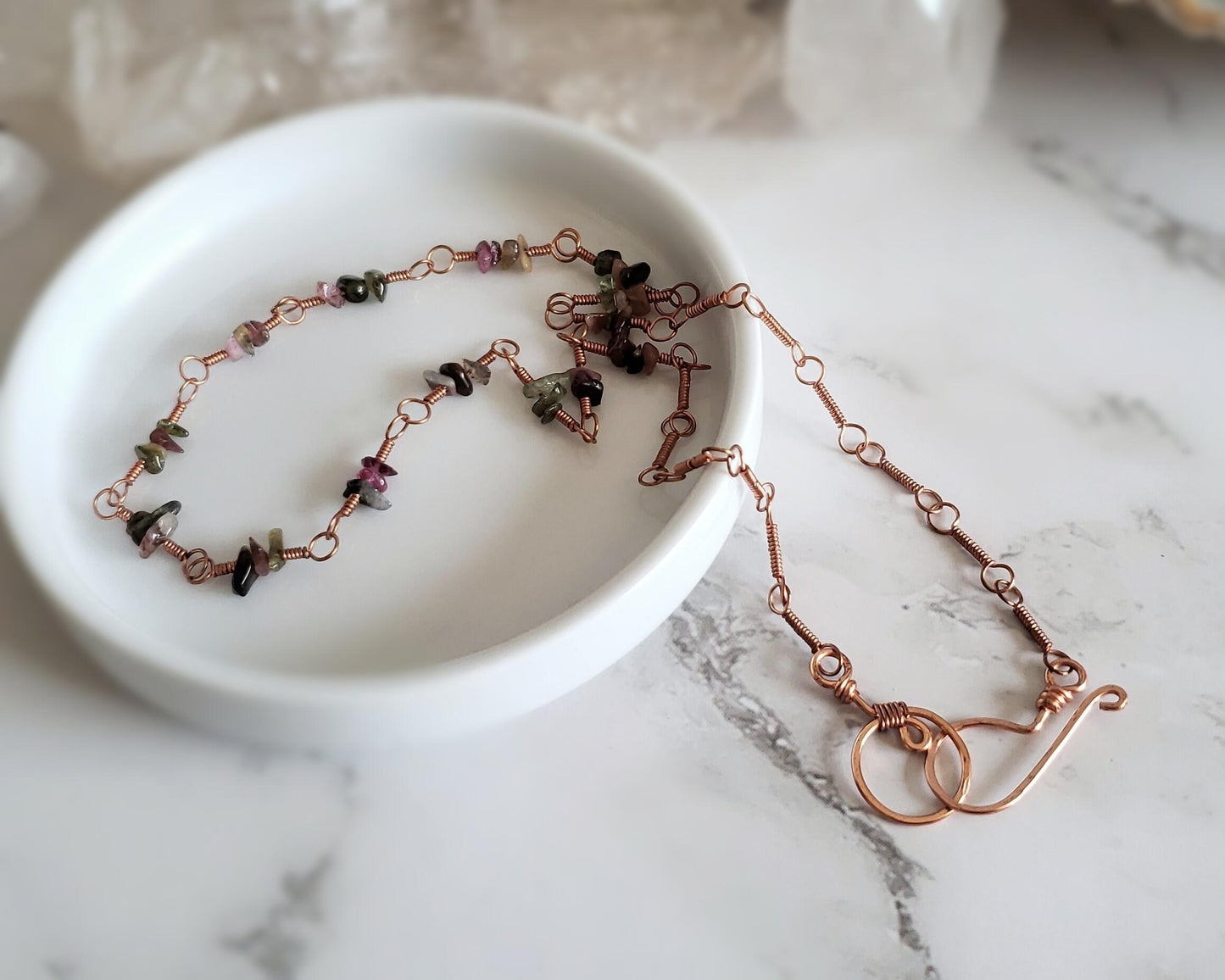 Rainbow Tourmaline Copper Necklace