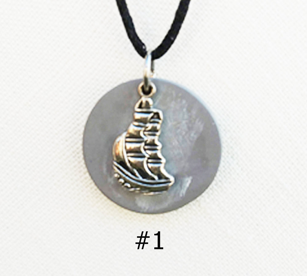 Faux Cement Pendants with Nautical Charms 1 - 4