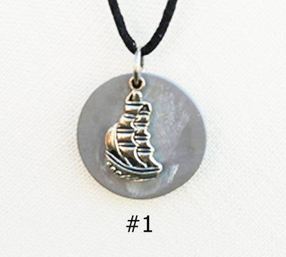 Faux Cement Pendants with Nautical Charms 1 - 4