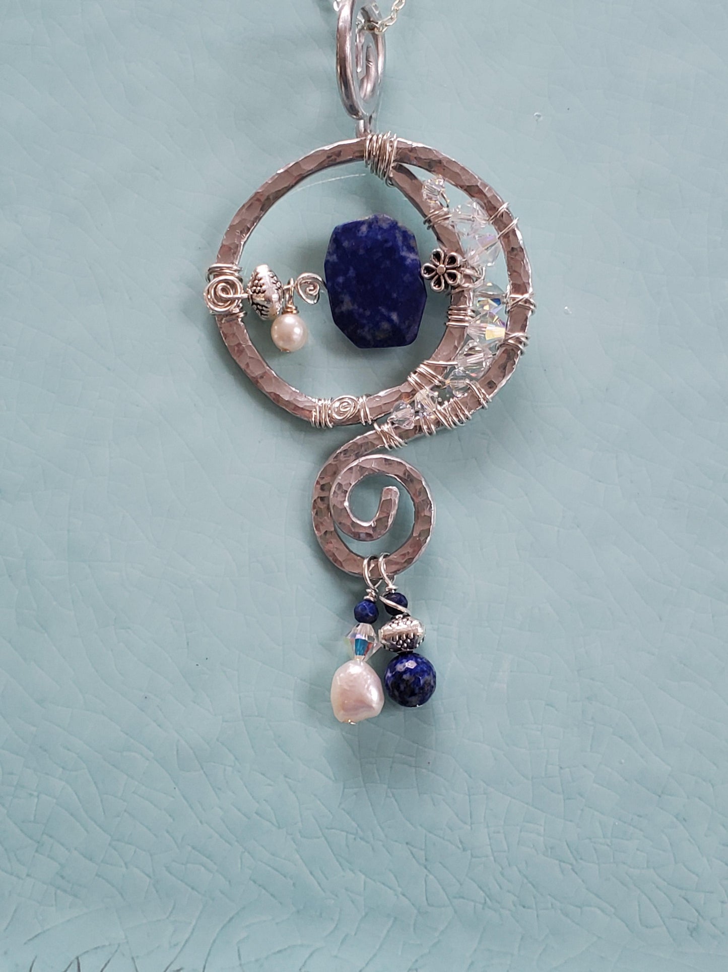 Lapis Artsy Necklace - Lapis Lazuli Necklace