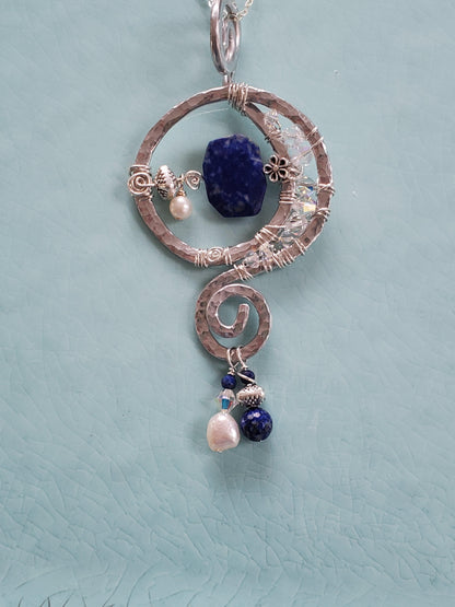 Lapis Artsy Necklace - Lapis Lazuli Necklace