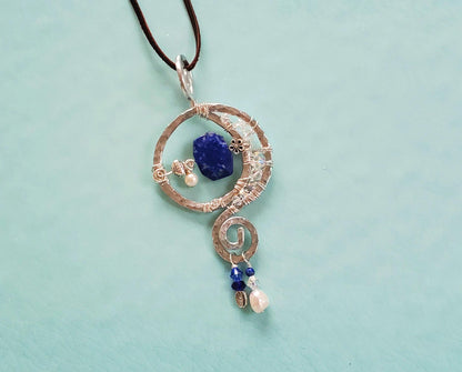 Lapis Artsy Necklace - Lapis Lazuli Necklace