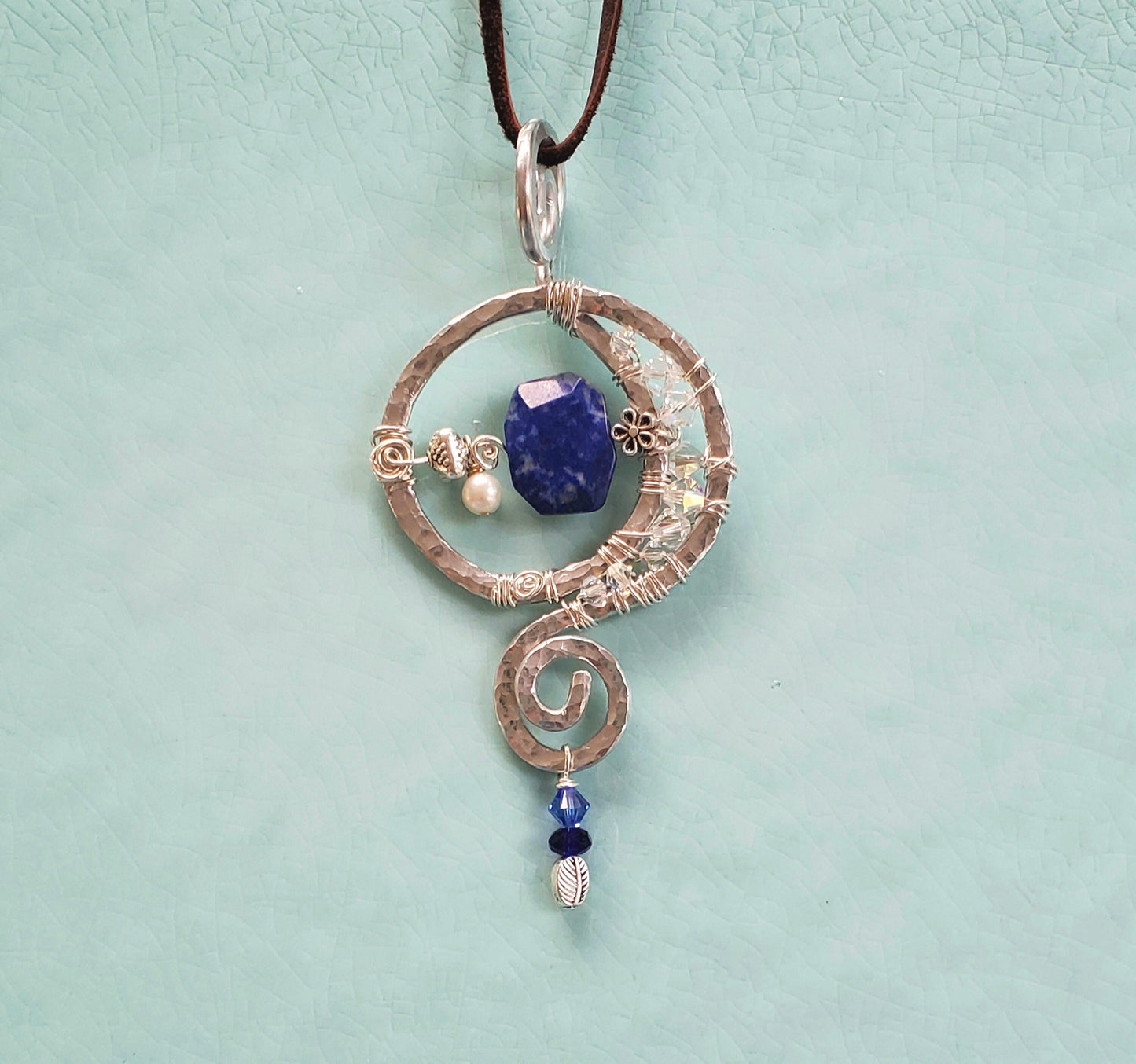 Lapis Artsy Necklace - Lapis Lazuli Necklace