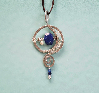Lapis Artsy Necklace - Lapis Lazuli Necklace