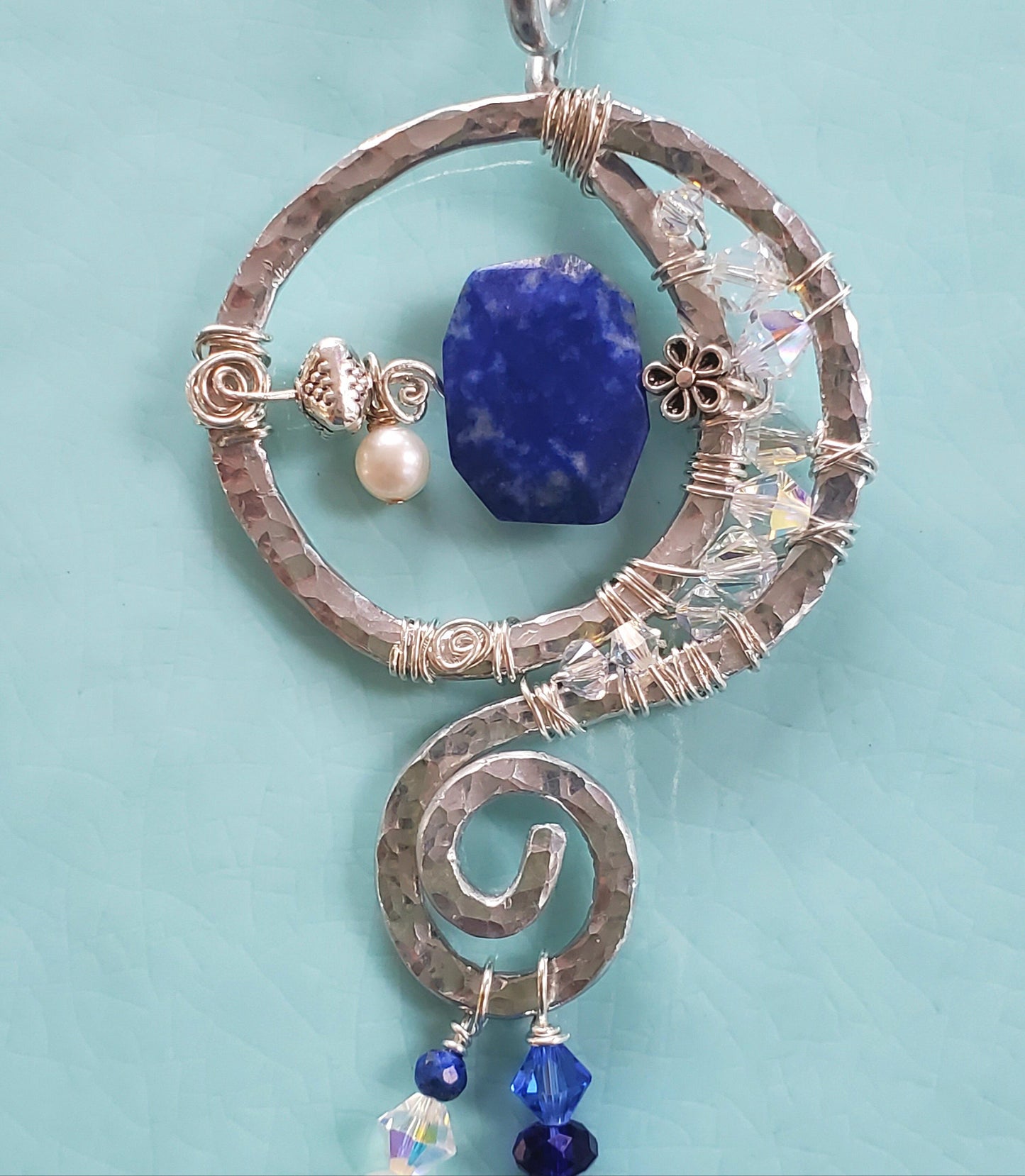 Lapis Artsy Necklace - Lapis Lazuli Necklace
