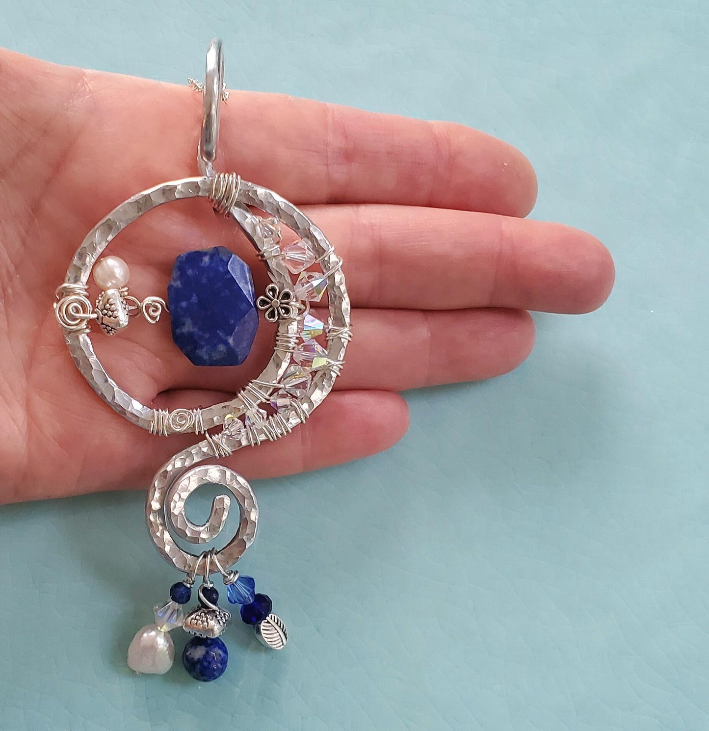 Lapis Artsy Necklace - Lapis Lazuli Necklace
