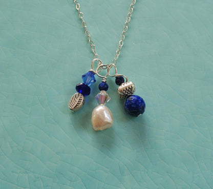 Lapis Artsy Necklace - Lapis Lazuli Necklace