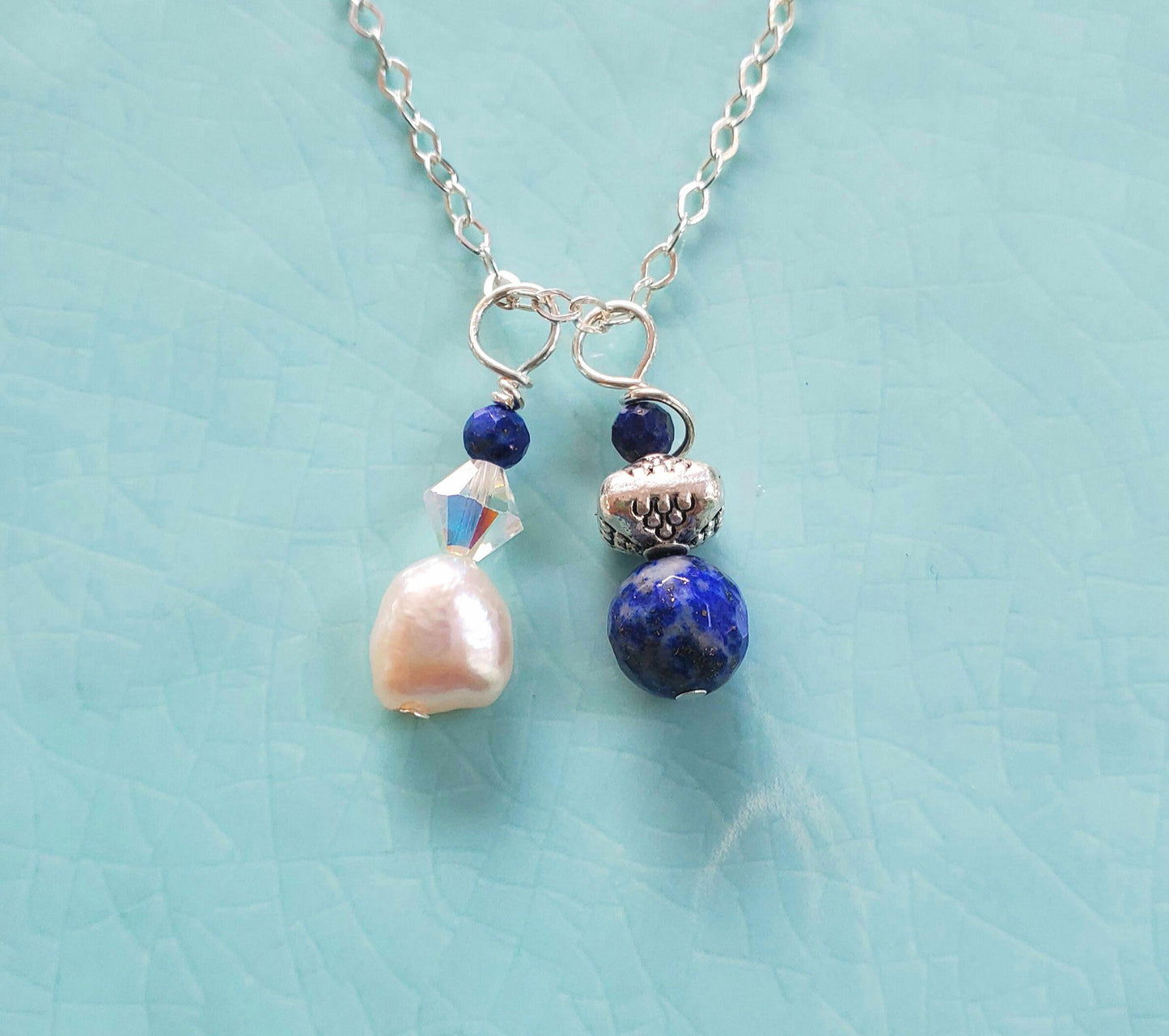 Lapis Artsy Necklace - Lapis Lazuli Necklace