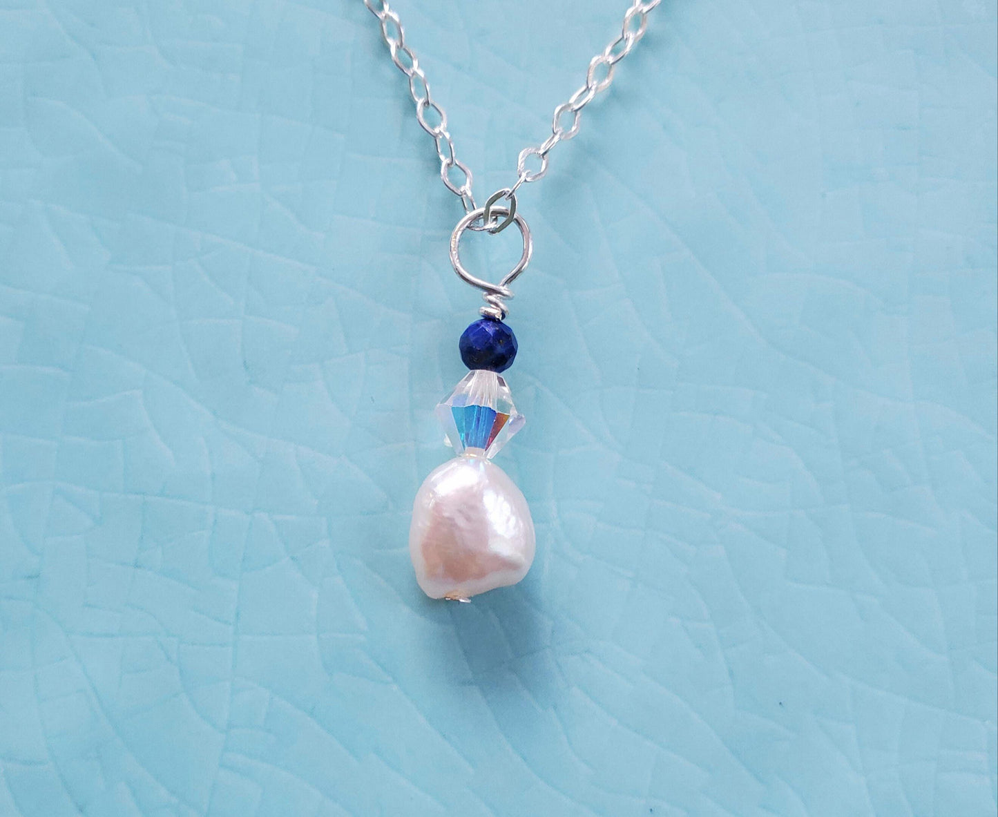 Lapis Artsy Necklace - Lapis Lazuli Necklace