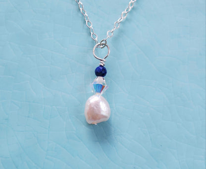 Lapis Artsy Necklace - Lapis Lazuli Necklace