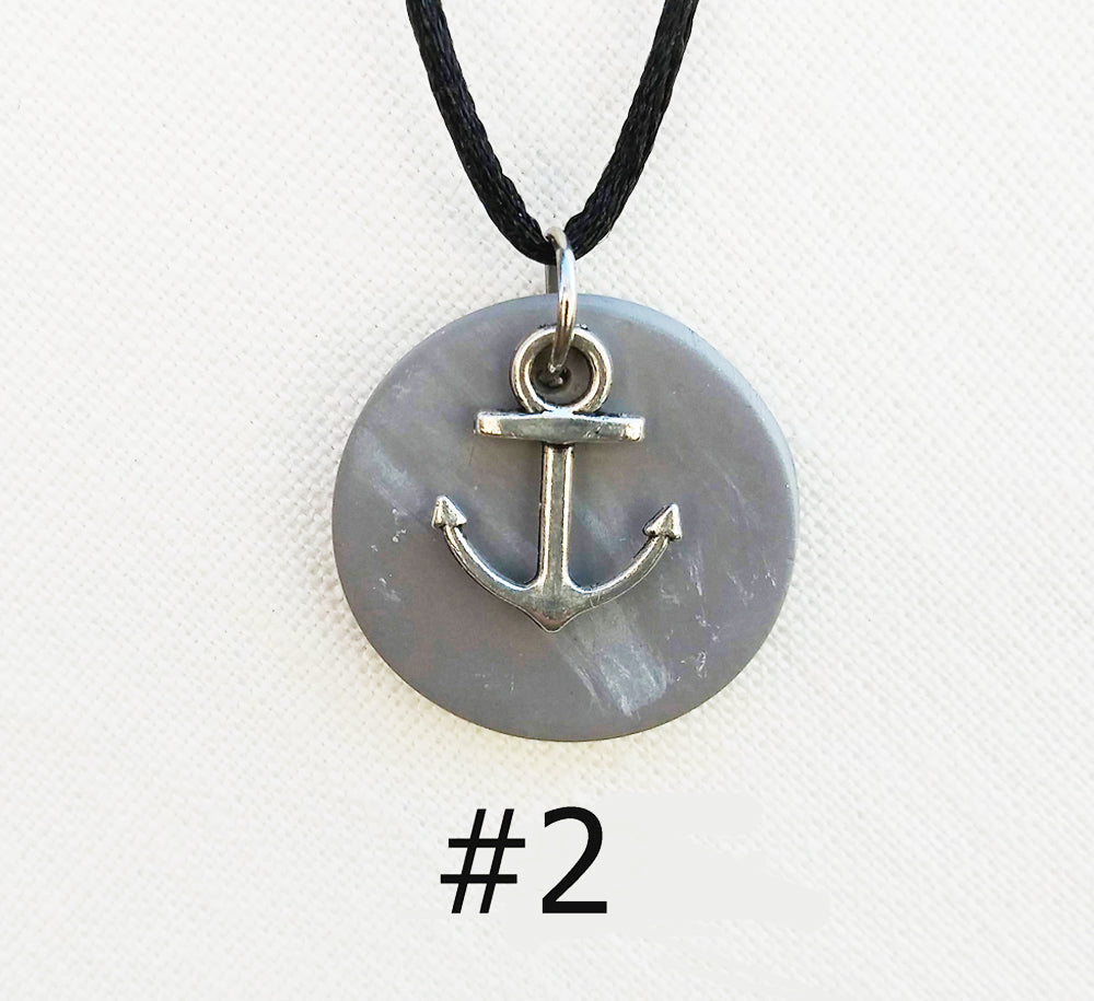 Faux Cement Pendants with Nautical Charms 1 - 4