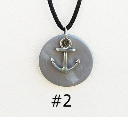 Faux Cement Pendants with Nautical Charms 1 - 4