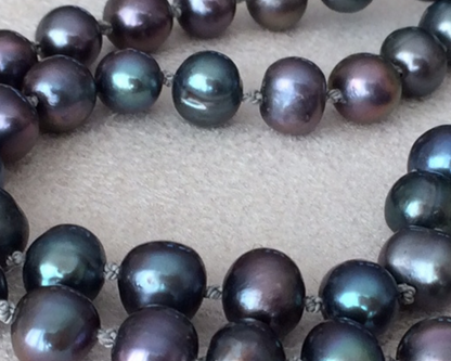 Iridescent Peacock Pearl Necklace