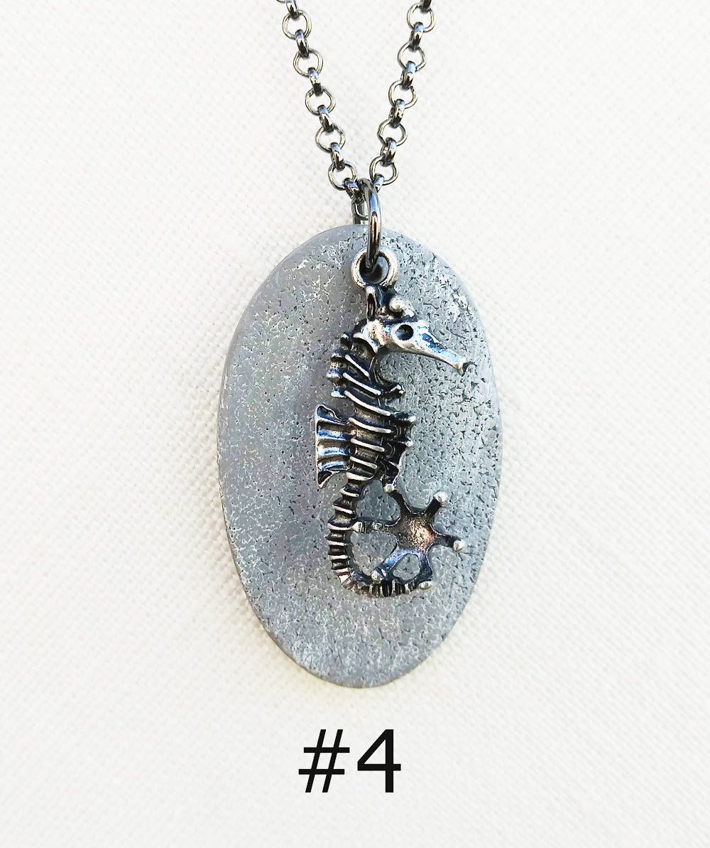 Faux Cement Pendants with Nautical Charms 1 - 4