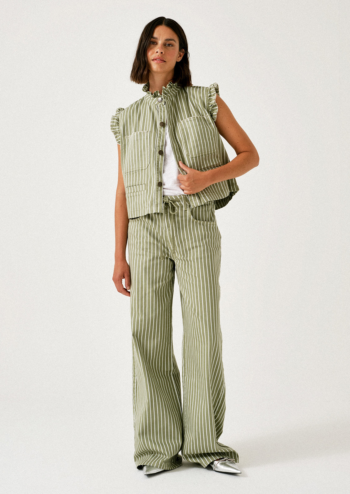 Blake Jean in Vintage Moss Wide Stripe