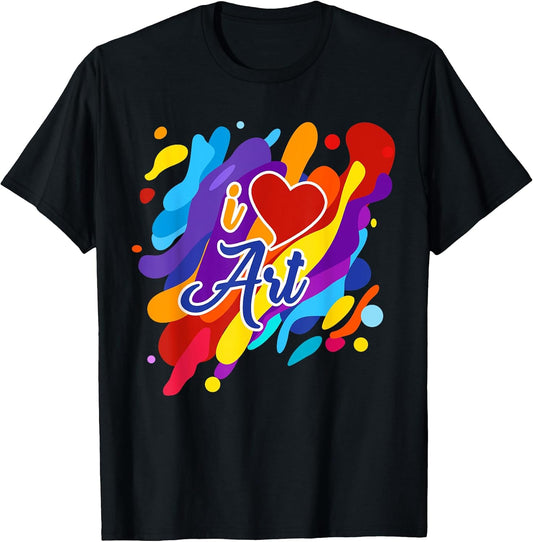 Cool I Love Art Teacher Artist Gift Supplies Men Women Kids T-Shirt Unisex T-shirt, Sweatshirt, Hoodie, Long Sleeve Tee