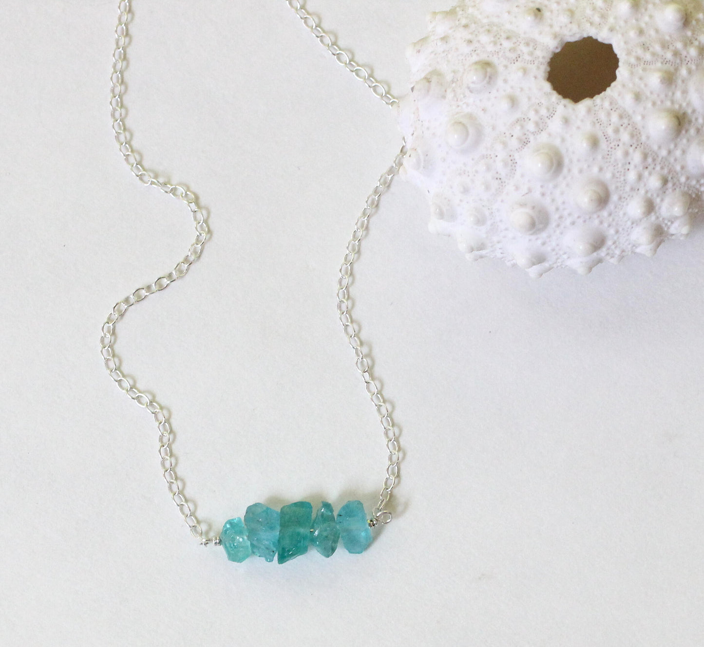 Raw Blue Apatite Necklace