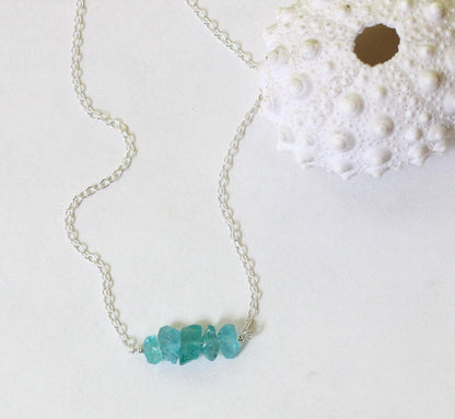 Raw Blue Apatite Necklace