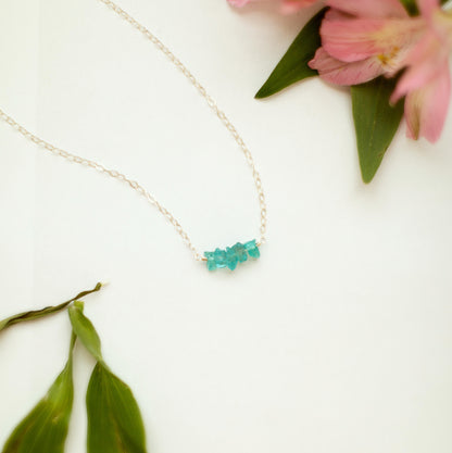Raw Blue Apatite Necklace