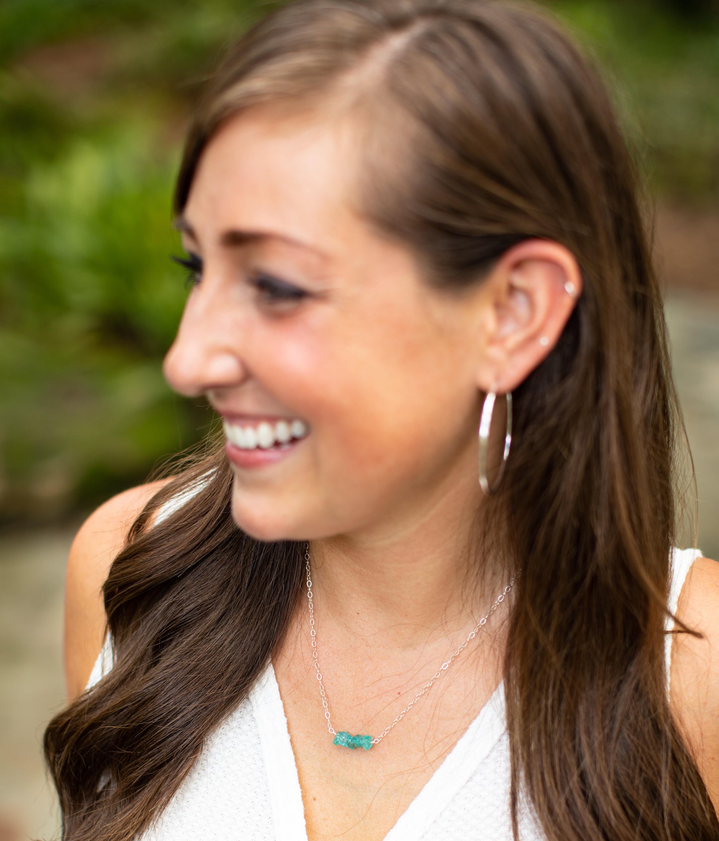 Raw Blue Apatite Necklace