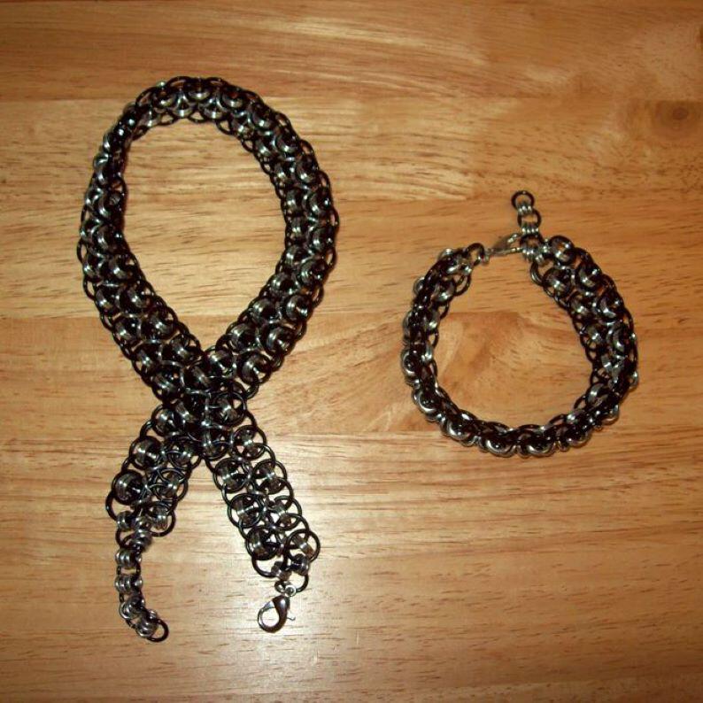 Chainmaille Choker or Bracelet, Japanese Lace