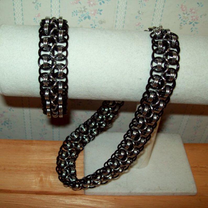 Chainmaille Choker or Bracelet, Japanese Lace