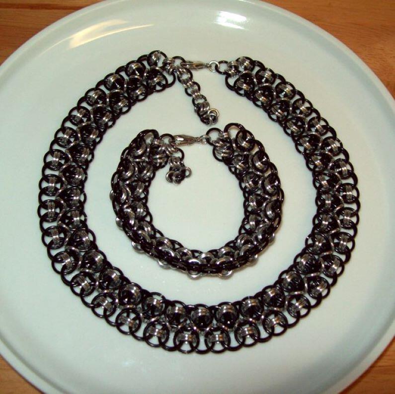 Chainmaille Choker or Bracelet, Japanese Lace