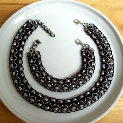 Chainmaille Choker or Bracelet, Japanese Lace