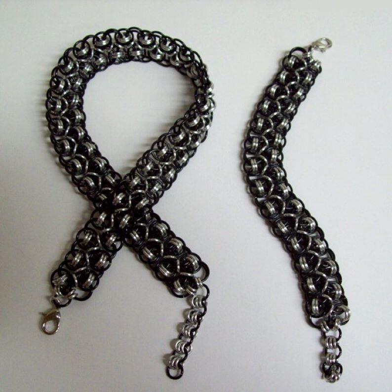Chainmaille Choker or Bracelet, Japanese Lace