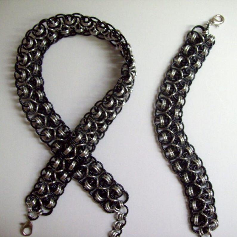 Chainmaille Choker or Bracelet, Japanese Lace