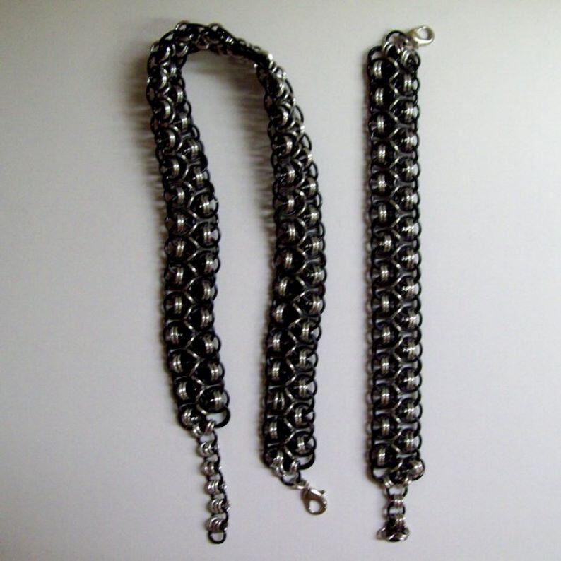Chainmaille Choker or Bracelet, Japanese Lace