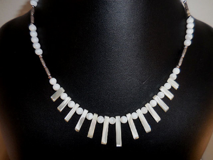 Mother of Pearl Fan Necklace
