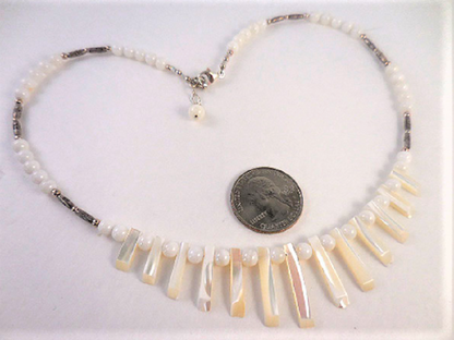 Mother of Pearl Fan Necklace