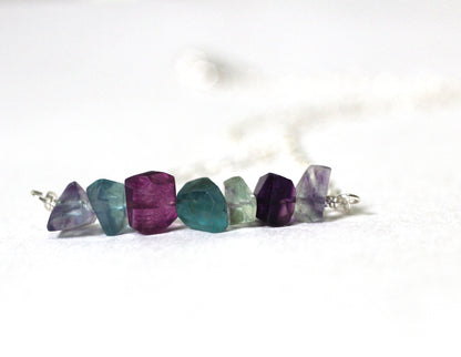 Raw Fluorite Crystal Necklace