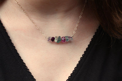 Raw Fluorite Crystal Necklace