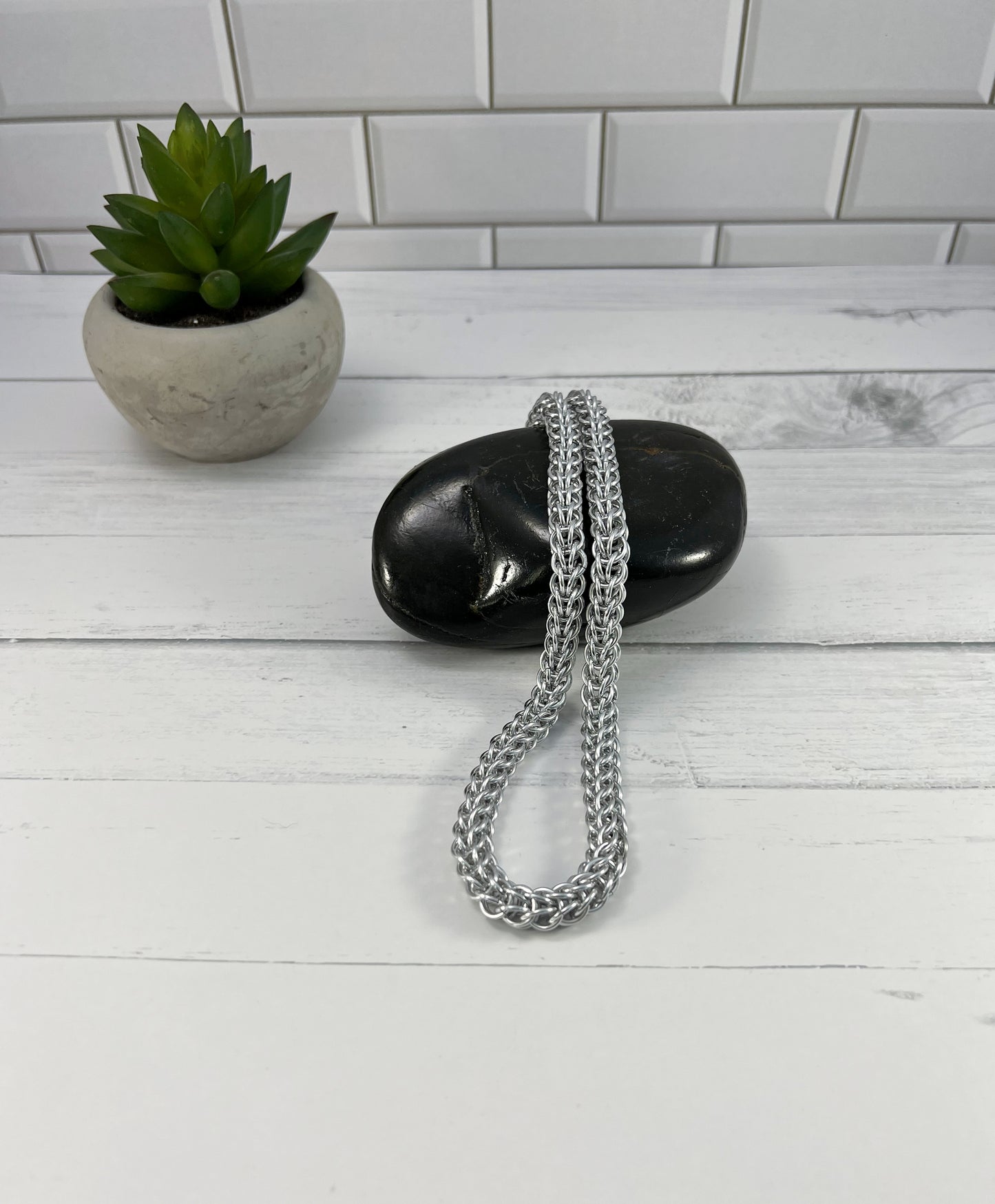 Full Persian Chainmaille Necklace, Aluminum Chain, 18-26 Inch